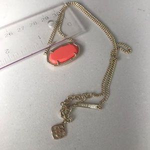 KENDRA SCOTT Dylan Pendant Necklace: Coral + Gold